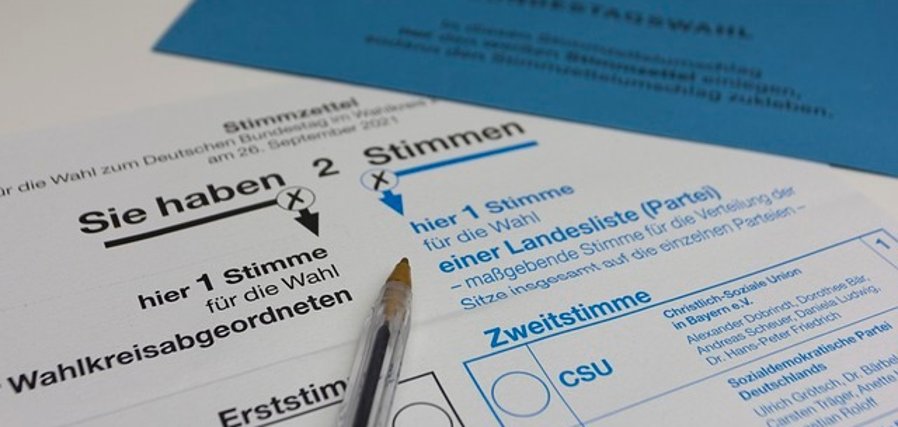 Stimmzettel mit Wahlbriefumschlag